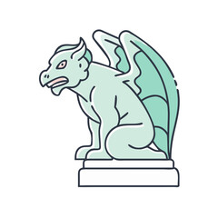 gargoyle statue vector icon, gargoyle statue vector illustration - simple illustration of gargoyle statue, perfect for logos and icons gargoyle statue