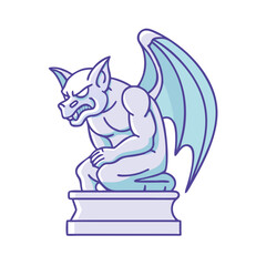 gargoyle statue vector icon, gargoyle statue vector illustration - simple illustration of gargoyle statue, perfect for logos and icons gargoyle statue