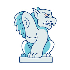 gargoyle statue vector icon, gargoyle statue vector illustration - simple illustration of gargoyle statue, perfect for logos and icons gargoyle statue