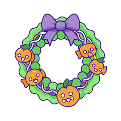 halloween wreath vector icon, halloween wreath vector illustration - simple illustration of halloween wreath, perfect for logos and icons halloween wreath