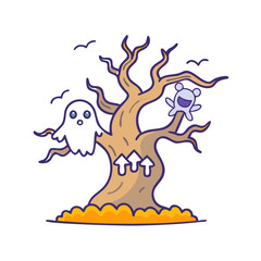 haunted tree vector icon, haunted tree vector illustration - simple illustration of haunted tree, perfect for logos and icons haunted tree