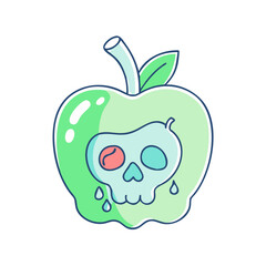 poison apple vector icon, poison apple vector illustration - simple illustration of poison apple, perfect for logos and icons poison apple