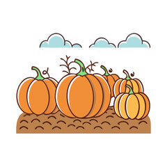 pumpkin patch vector icon, pumpkin patch vector illustration - simple illustration of pumpkin patch, perfect for logos and icons pumpkin patch