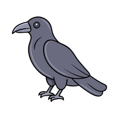 raven vector icon, raven vector illustration - simple illustration of raven, perfect for logos and icons raven
