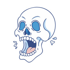 screaming skull vector icon, screaming skull vector illustration - simple illustration of screaming skull, perfect for logos and icons screaming skull