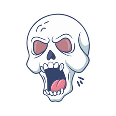 screaming skull vector icon, screaming skull vector illustration - simple illustration of screaming skull, perfect for logos and icons screaming skull