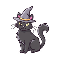 witch s black cat vector icon, witch s black cat vector illustration - simple illustration of witch s black cat, perfect for logos and icons witch s black cat