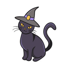 witch s black cat vector icon, witch s black cat vector illustration - simple illustration of witch s black cat, perfect for logos and icons witch s black cat