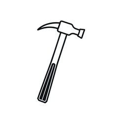 black and white simple hammer icon silhouette vector