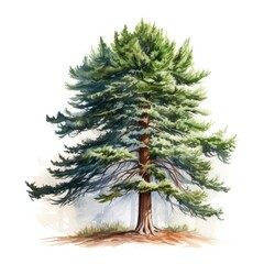 Lush Green Pine Tree with Detailed Texture and Bright Foliage