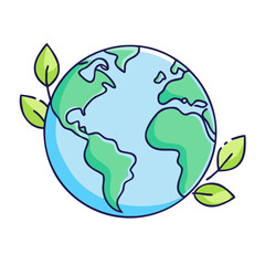 earth with leaves vector icon, earth with leaves vector illustration - simple illustration of earth with leaves, perfect for logos and icons earth with leaves