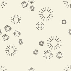 Minimalist seamless pattern with radial starburst shapes scattered across a light, neutral background.