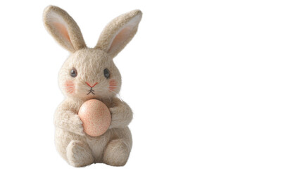 Obraz premium Bunny with Easter egg transparent background