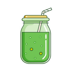 green smoothie jar vector icon, green smoothie jar vector illustration - simple illustration of green smoothie jar, perfect for logos and icons green smoothie jar