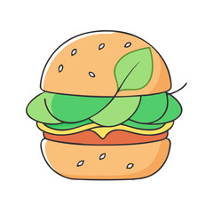vegan burger vector icon, vegan burger vector illustration - simple illustration of vegan burger, perfect for logos and icons vegan burger