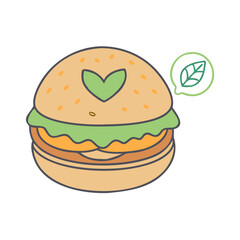 vegan burger vector icon, vegan burger vector illustration - simple illustration of vegan burger, perfect for logos and icons vegan burger