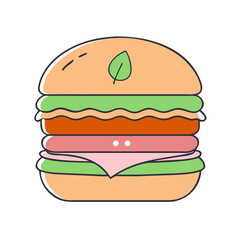 vegan burger vector icon, vegan burger vector illustration - simple illustration of vegan burger, perfect for logos and icons vegan burger