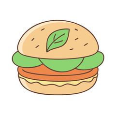 vegan burger vector icon, vegan burger vector illustration - simple illustration of vegan burger, perfect for logos and icons vegan burger
