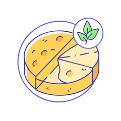 vegan cheese vector icon, vegan cheese vector illustration - simple illustration of vegan cheese, perfect for logos and icons vegan cheese