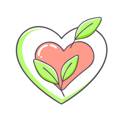 vegan heart vector icon, vegan heart vector illustration - simple illustration of vegan heart, perfect for logos and icons vegan heart