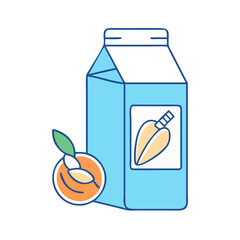 vegan milk almond or oat milk carton icon, vegan milk almond or oat milk carton vector, 