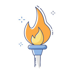 burning torch vector icon, burning torch vector illustration - simple illustration of burning torch, perfect for logos and iconsburning torch