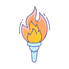 burning torch vector icon, burning torch vector illustration - simple illustration of burning torch, perfect for logos and iconsburning torch