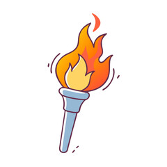 burning torch vector icon, burning torch vector illustration - simple illustration of burning torch, perfect for logos and iconsburning torch