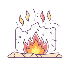 crackling fire vector icon, crackling fire vector illustration - simple illustration of crackling fire, perfect for logos and iconscrackling fire