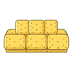hay bale seating vector icon, hay bale seating vector illustration - simple illustration of hay bale seating, perfect for logos and iconshay bale seating