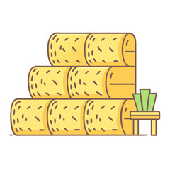 hay bale seating vector icon, hay bale seating vector illustration - simple illustration of hay bale seating, perfect for logos and iconshay bale seating