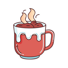 hot chocolate mug vector icon, hot chocolate mug vector illustration - simple illustration of hot chocolate mug, perfect for logos and iconshot chocolate mug