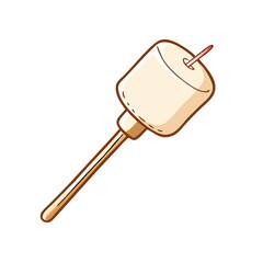 marshmallow on a stick vector icon, marshmallow on a stick vector illustration - simple illustration of marshmallow on a stick, perfect for logos and iconsmarshmallow on a stick