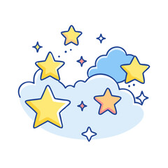 stars in the night sky vector icon, stars in the night sky vector illustration - simple illustration of stars in the night sky, perfect for logos and iconsstars in the night sky