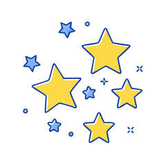 stars in the night sky vector icon, stars in the night sky vector illustration - simple illustration of stars in the night sky, perfect for logos and iconsstars in the night sky