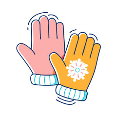 warm gloves vector icon, warm gloves vector illustration - simple illustration of warm gloves, perfect for logos and iconswarm gloves