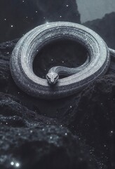 water drops on the window snake