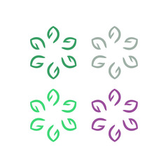 Natural Spring Leaves Sign Symbol Logo isolated on White Vector