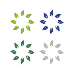 Natural Spring Leaves Sign Symbol Logo isolated on White Vector