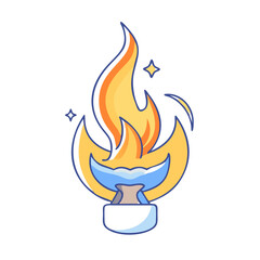 eternal flame vector icon, eternal flame vector illustration - simple illustration of eternal flame, perfect for logos and icons eternal flame