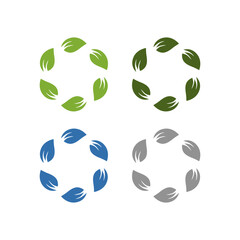 Natural Spring Leaves Sign Symbol Logo isolated on White Vector