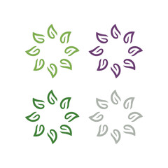 Natural Spring Leaves Sign Symbol Logo isolated on White Vector