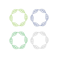 Natural Spring Leaves Sign Symbol Logo isolated on White Vector