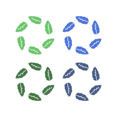 Natural Spring Leaves Sign Symbol Logo isolated on White Vector