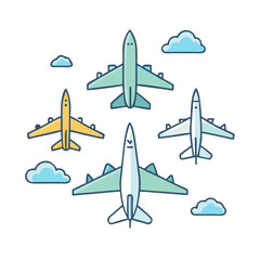 military aircraft flyover vector icon, military aircraft flyover vector illustration - simple illustration of military aircraft flyover, perfect for logos and icons military aircraft flyover