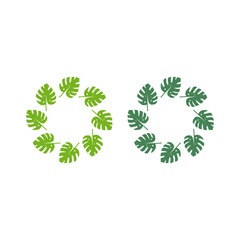 Natural Spring Leaves Sign Symbol Logo isolated on White Vector