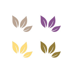 Natural Spring Leaves Sign Symbol Logo isolated on White Vector