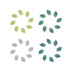 Natural Spring Leaves Sign Symbol Logo isolated on White Vector