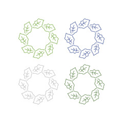 Natural Spring Leaves Sign Symbol Logo isolated on White Vector