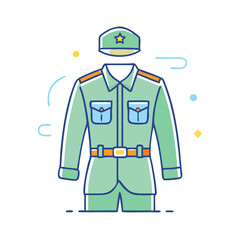 military uniform vector icon, military uniform vector illustration - simple illustration of military uniform, perfect for logos and icons military uniform